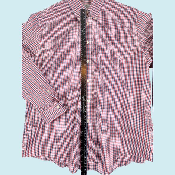 Brooks Brothers Shirt Men's XXL Red & Blue 1818 Button Down Cotton Non Iron - Picture 3 of 6